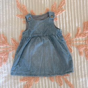 H&M Denim Polka Dot Dress.  SIZE 9-12M